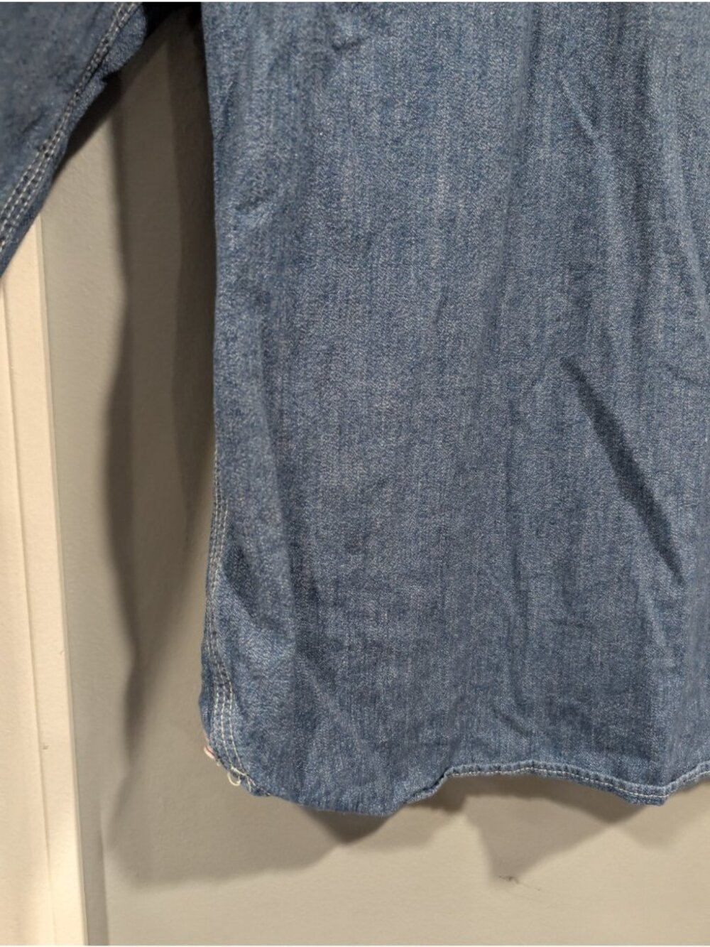 Taylor Stitch Blue Denim Utility Shirt Sz 42 Men's Long Sleeve Button Up - Picture 12 of 16